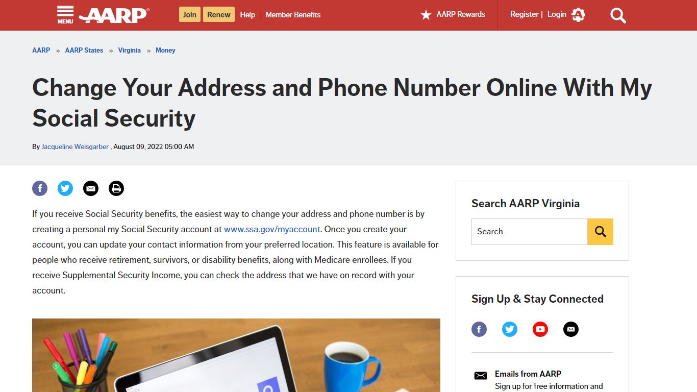 Change Your Address and Phone Number Online With My Social Security